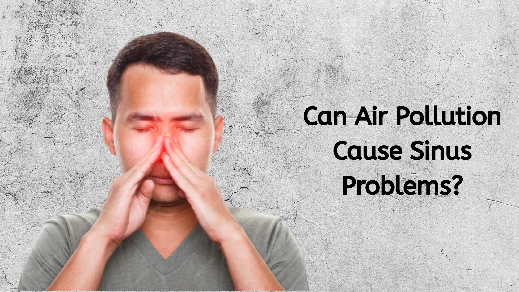 Sinus problems illustration showing inflammation and blockage in the nasal sinus cavities
